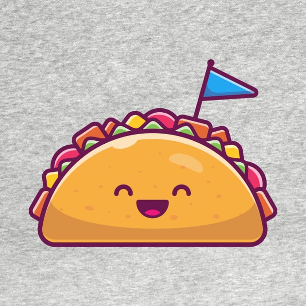 Cute Taco With Flag Cartoon by Catalyst Labs